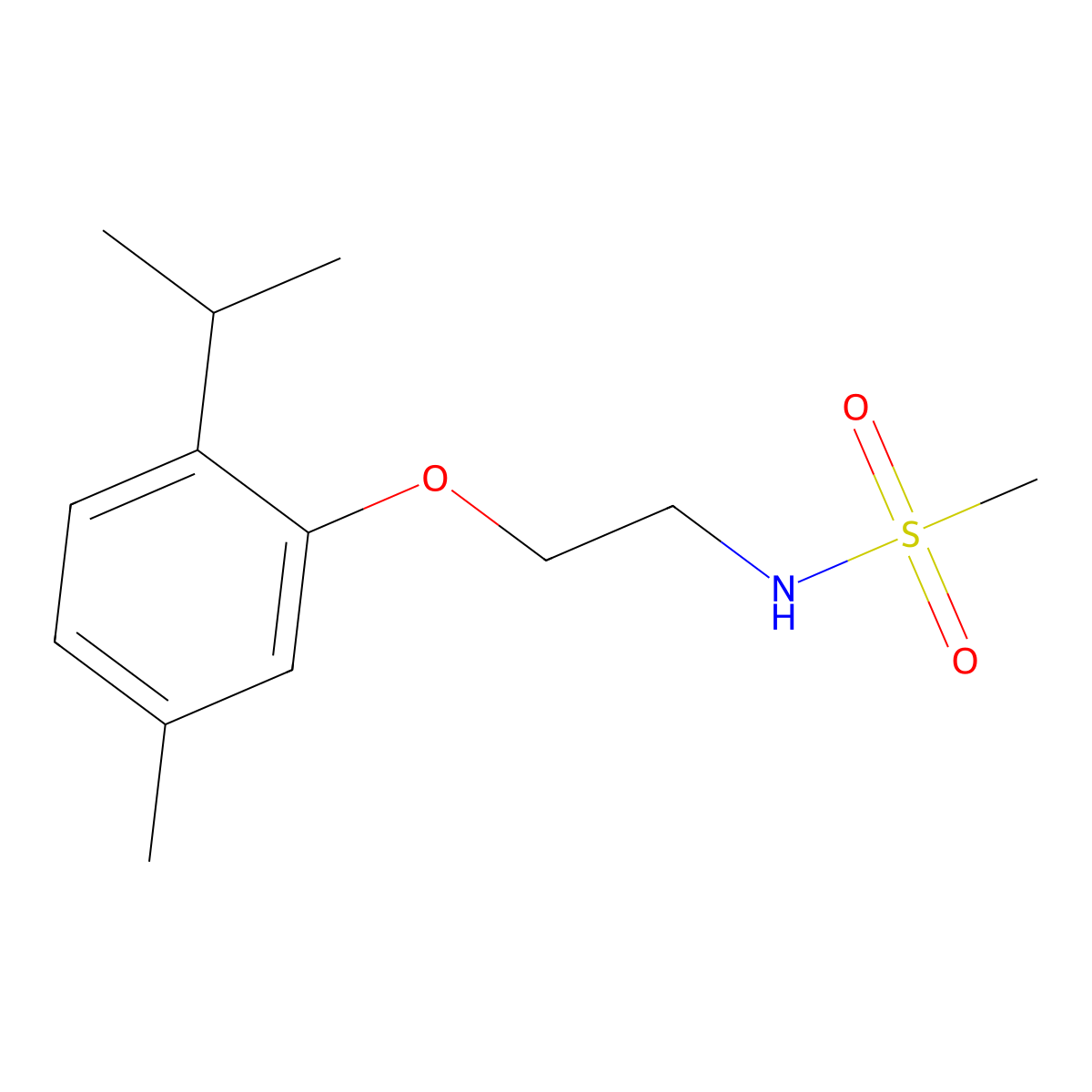 N-[2-(2-isopropyl-5-methylphenoxy)ethyl]methanesulfonamide molecular structure, CAS 5928-33-6