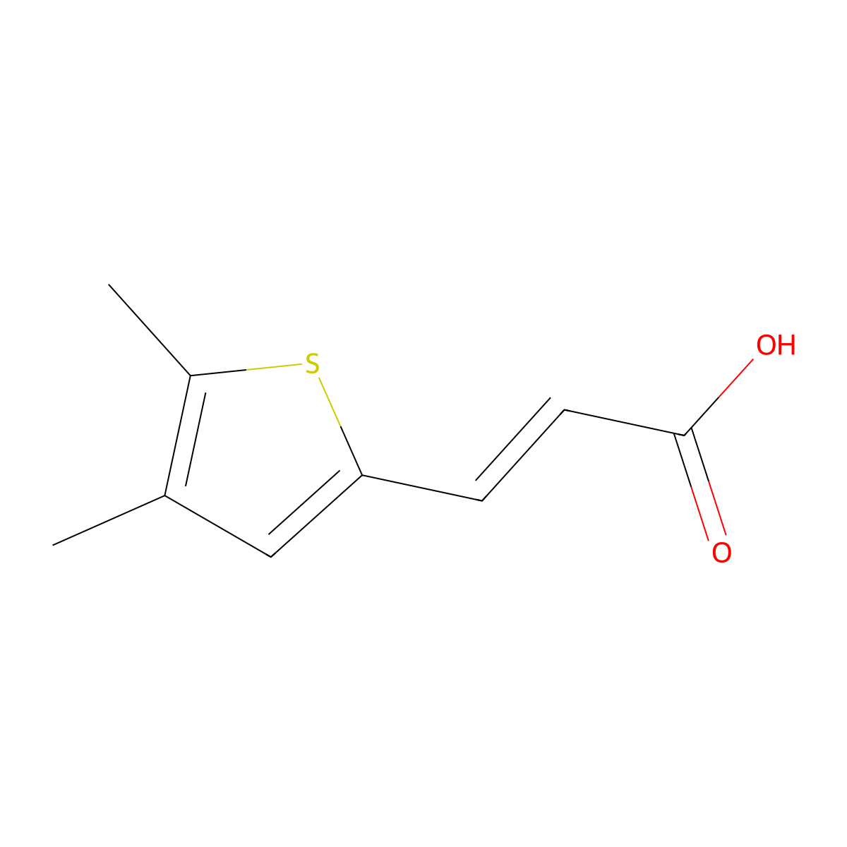 (2E)-3-(4,5-Dimethylthiophen-2-YL)prop-2-enoic acid molecular structure, CAS 5928-50-7