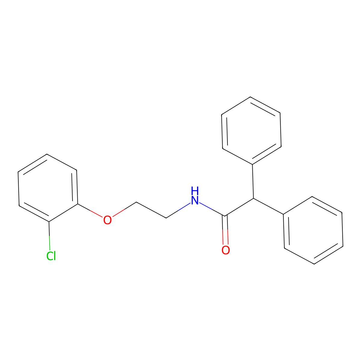 N-[2-(2-chlorophenoxy)ethyl]-2,2-diphenylacetamide molecular structure, CAS 5928-80-3