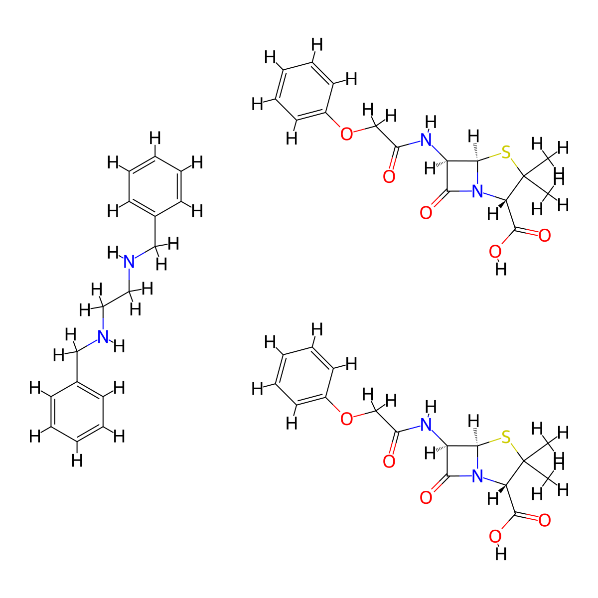Penicillin V Benzathine molecular structure, CAS 5928-84-7
