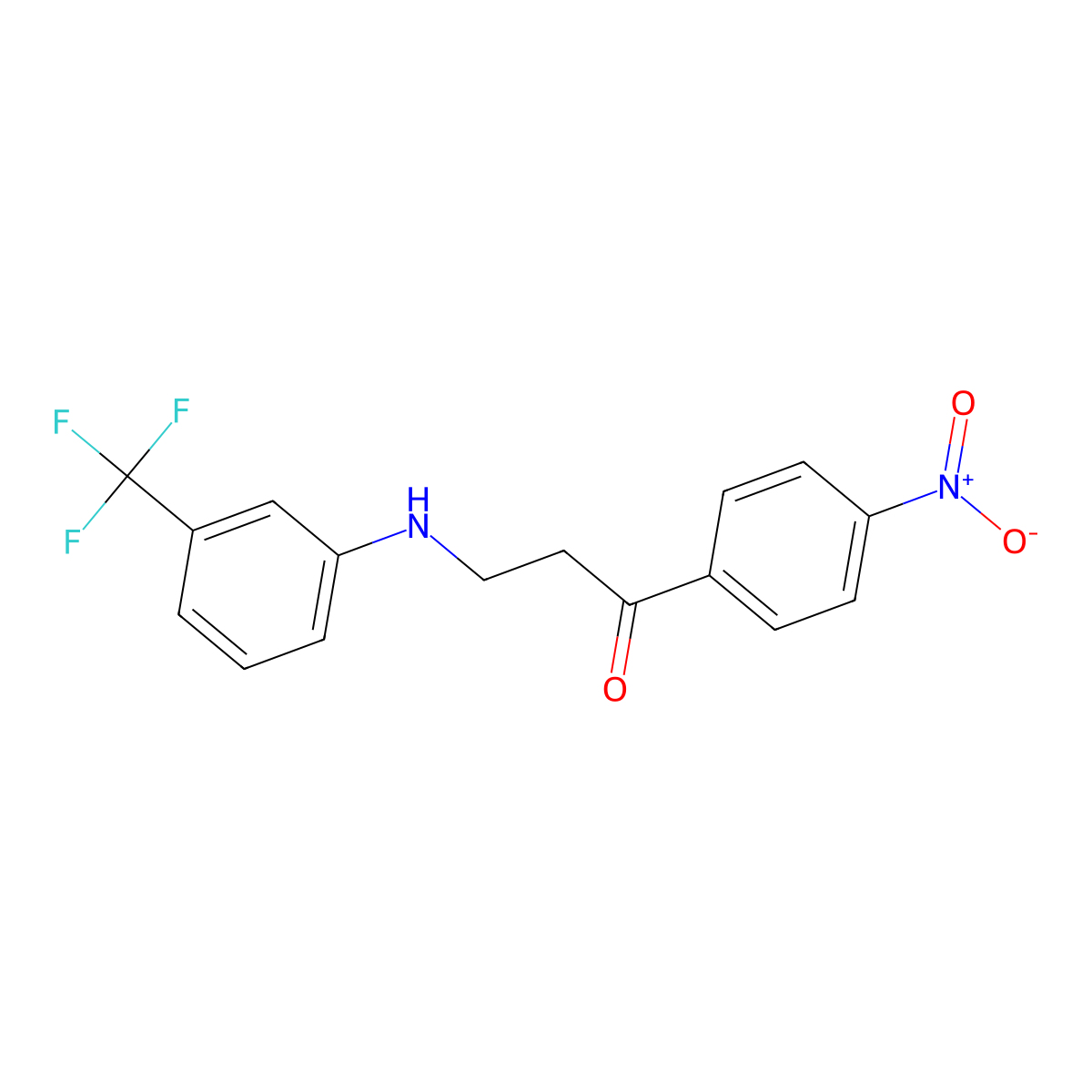 1-(4-Nitrophenyl)-3-[3-(trifluoromethyl)anilino]propan-1-one molecular structure, CAS 5928-94-9