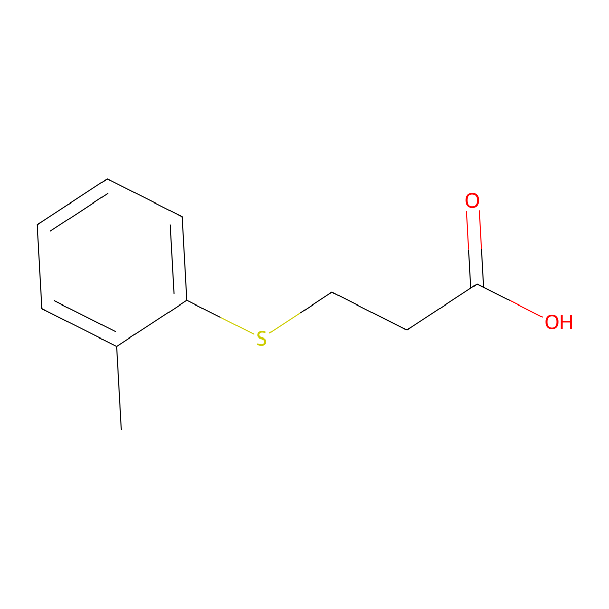 3-[(2-Methylphenyl)thio]propanoic acid molecular structure, CAS 59280-48-7