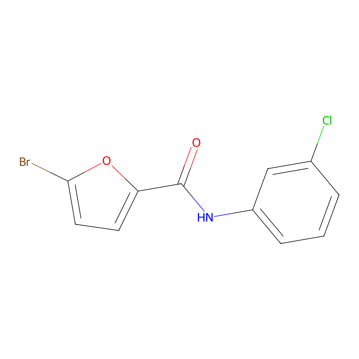 5-bromo-N-(3-chlorophenyl)furan-2-carboxamide molecular structure, CAS 59282-22-3