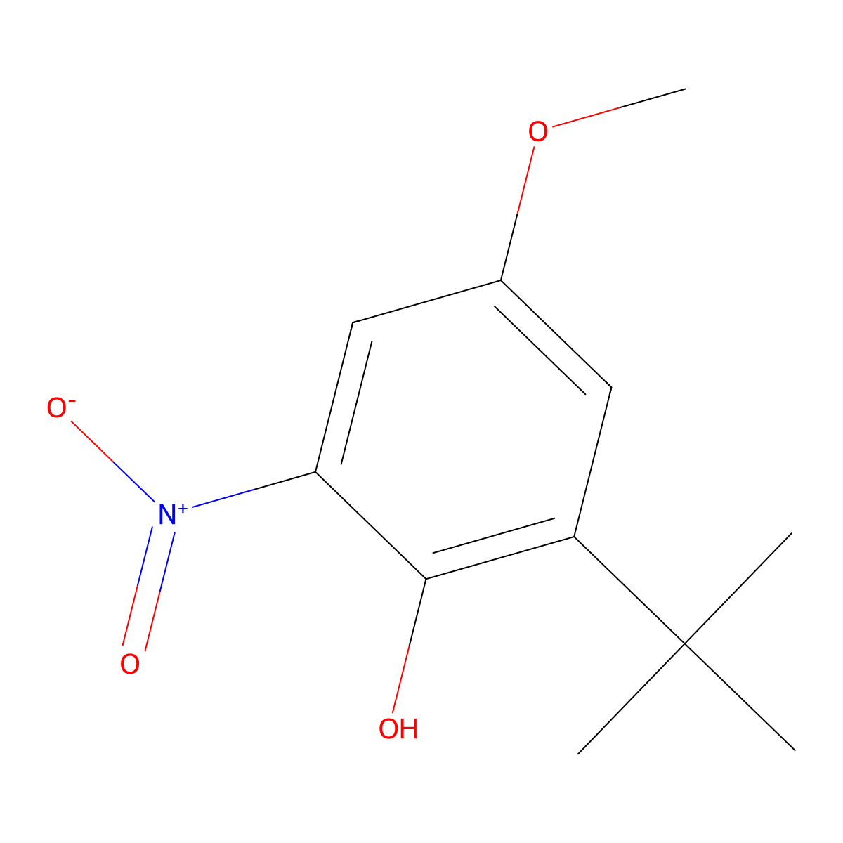 1-Hydroxyl-2-tert-butyl-4-methoxy-6-nitrobenzene molecular structure, CAS 59282-34-7