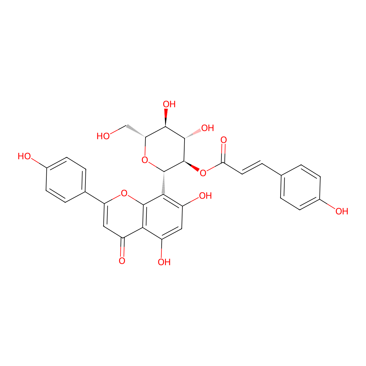 Vitexin 2''-O-p-coumarate molecular structure, CAS 59282-55-2