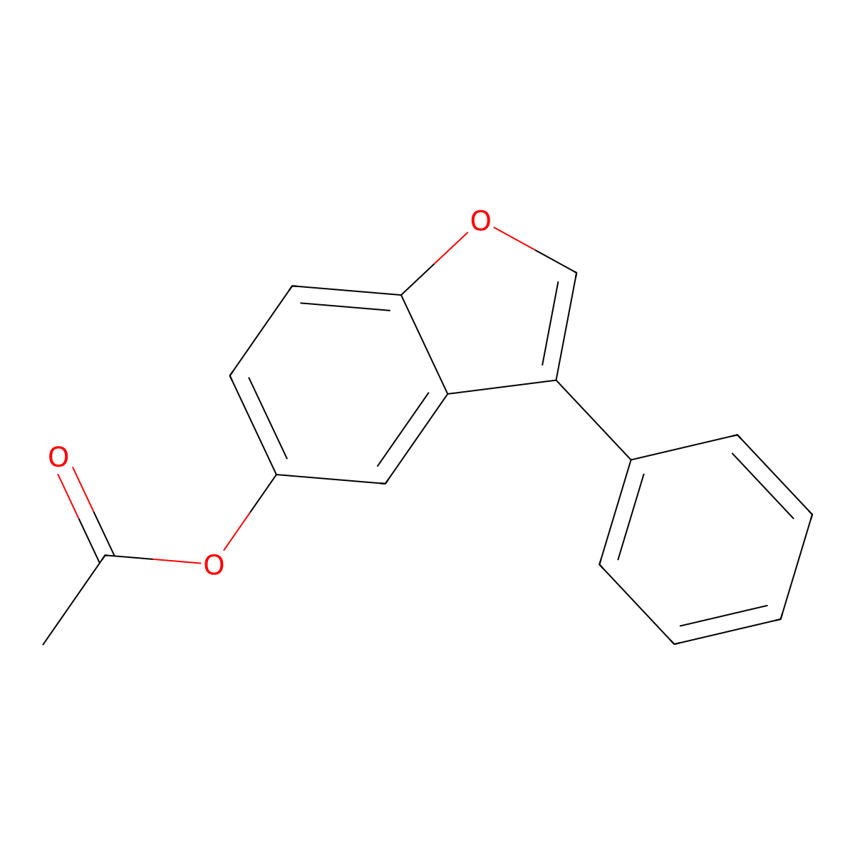 3-Phenyl-1-benzofuran-5-yl acetate molecular structure, CAS 59288-02-7