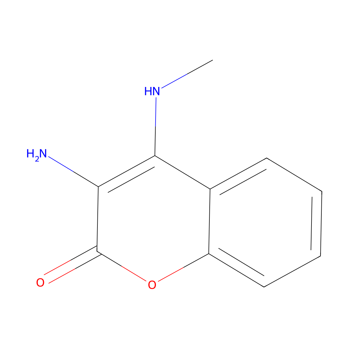Coumarin, 3-amino-4-methylamino- molecular structure, CAS 59288-10-7