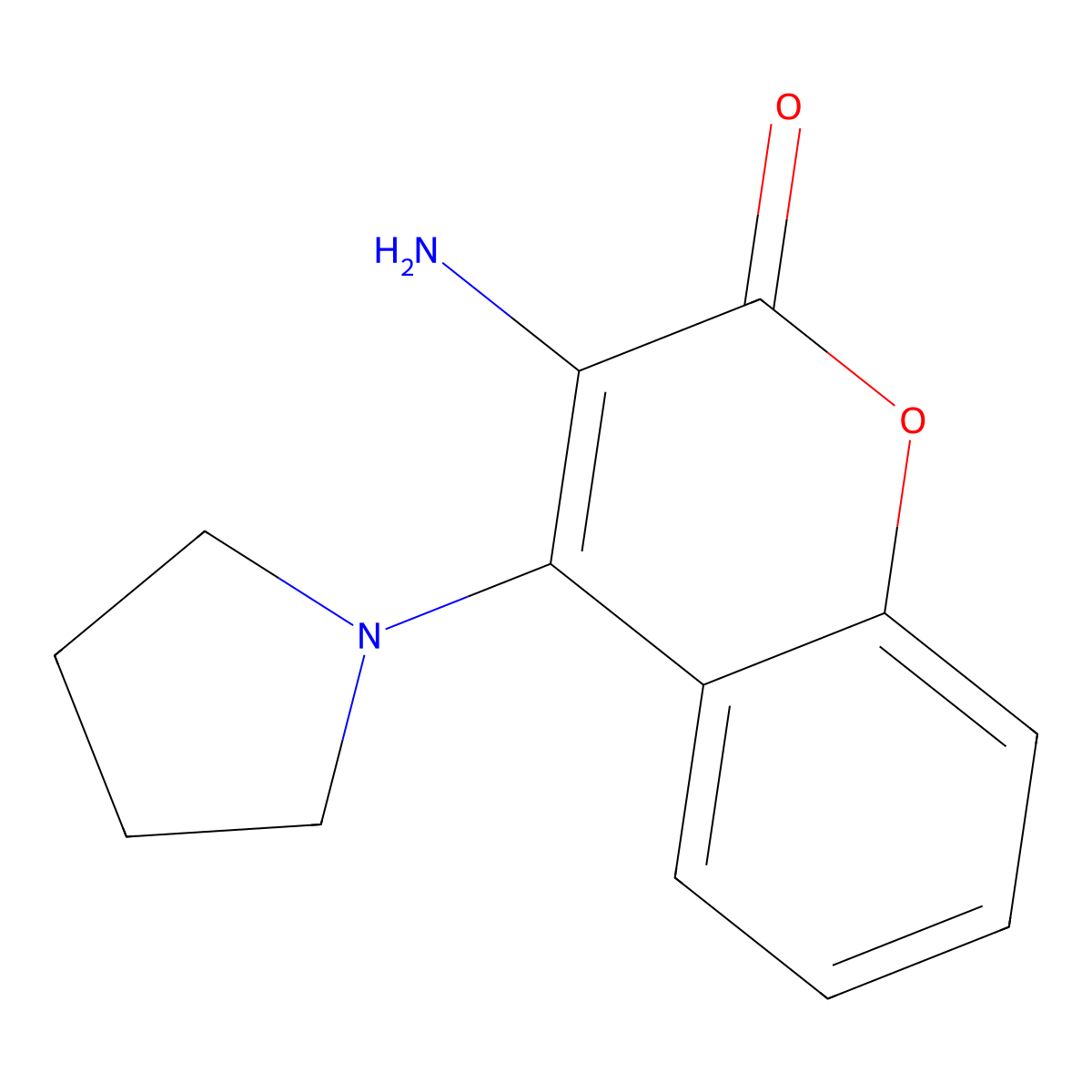 Coumarin, 3-amino-4-(1-pyrrolidinyl)- molecular structure, CAS 59288-15-2
