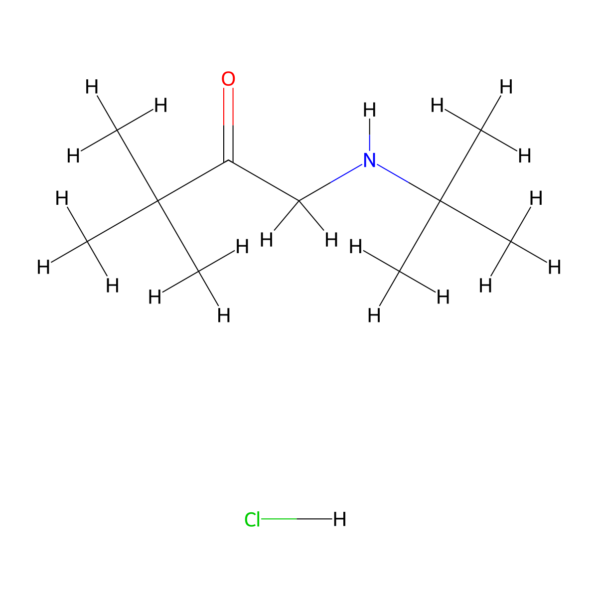 1-(Tert-butylamino)-3,3-dimethylbutan-2-one hydrochloride molecular structure, CAS 59288-29-8