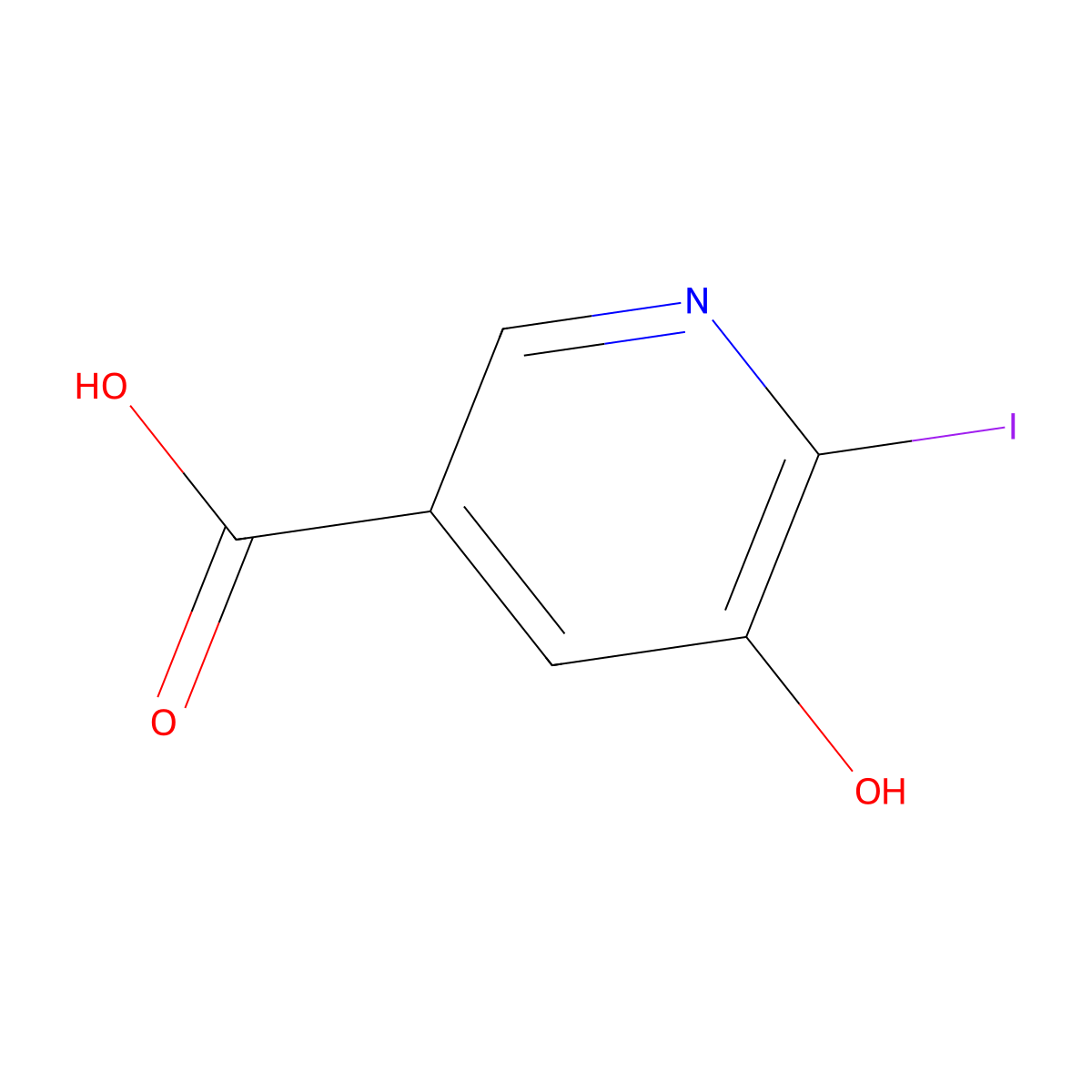 5-Hydroxy-6-iodopyridine-3-carboxylic acid molecular structure, CAS 59288-39-0