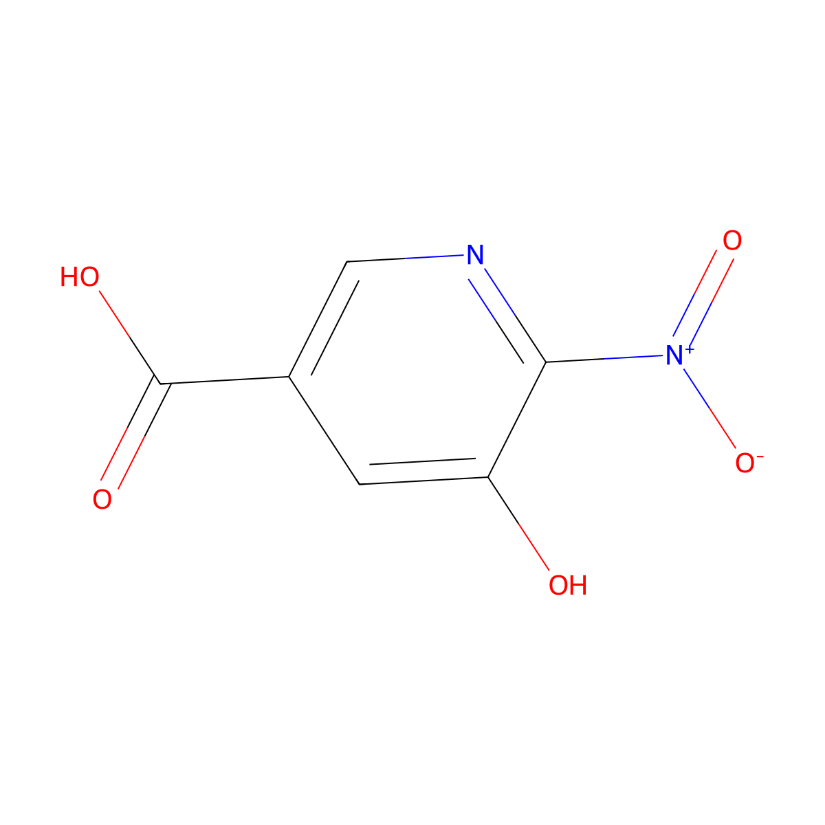 5-Hydroxy-6-nitronicotinic acid molecular structure, CAS 59288-43-6