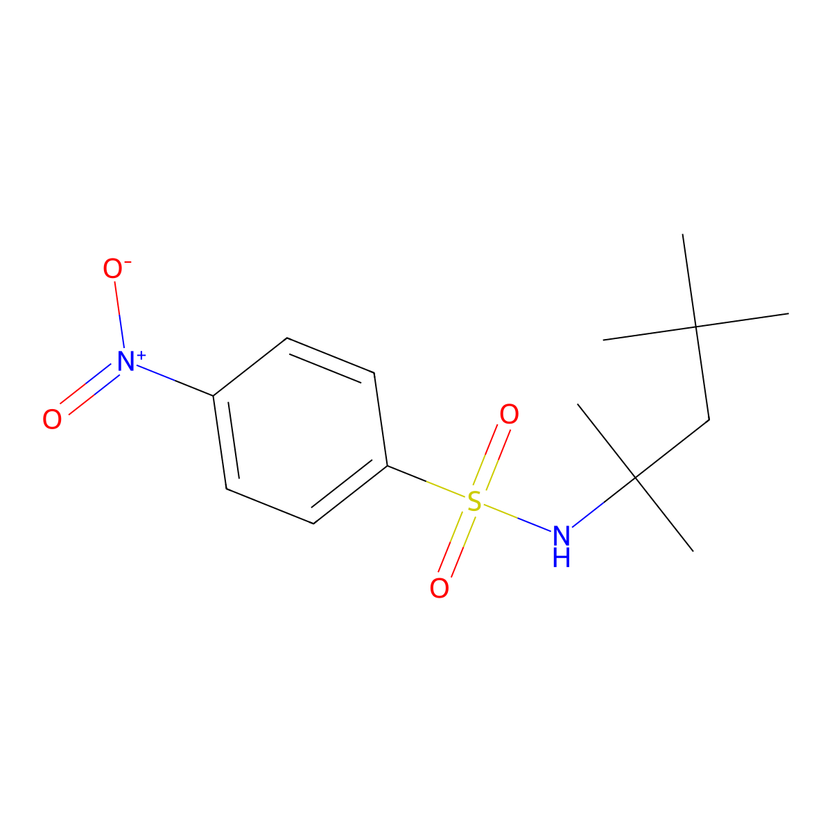 4-nitro-N-(2,4,4-trimethylpentan-2-yl)benzenesulfonamide molecular structure, CAS 5929-21-5
