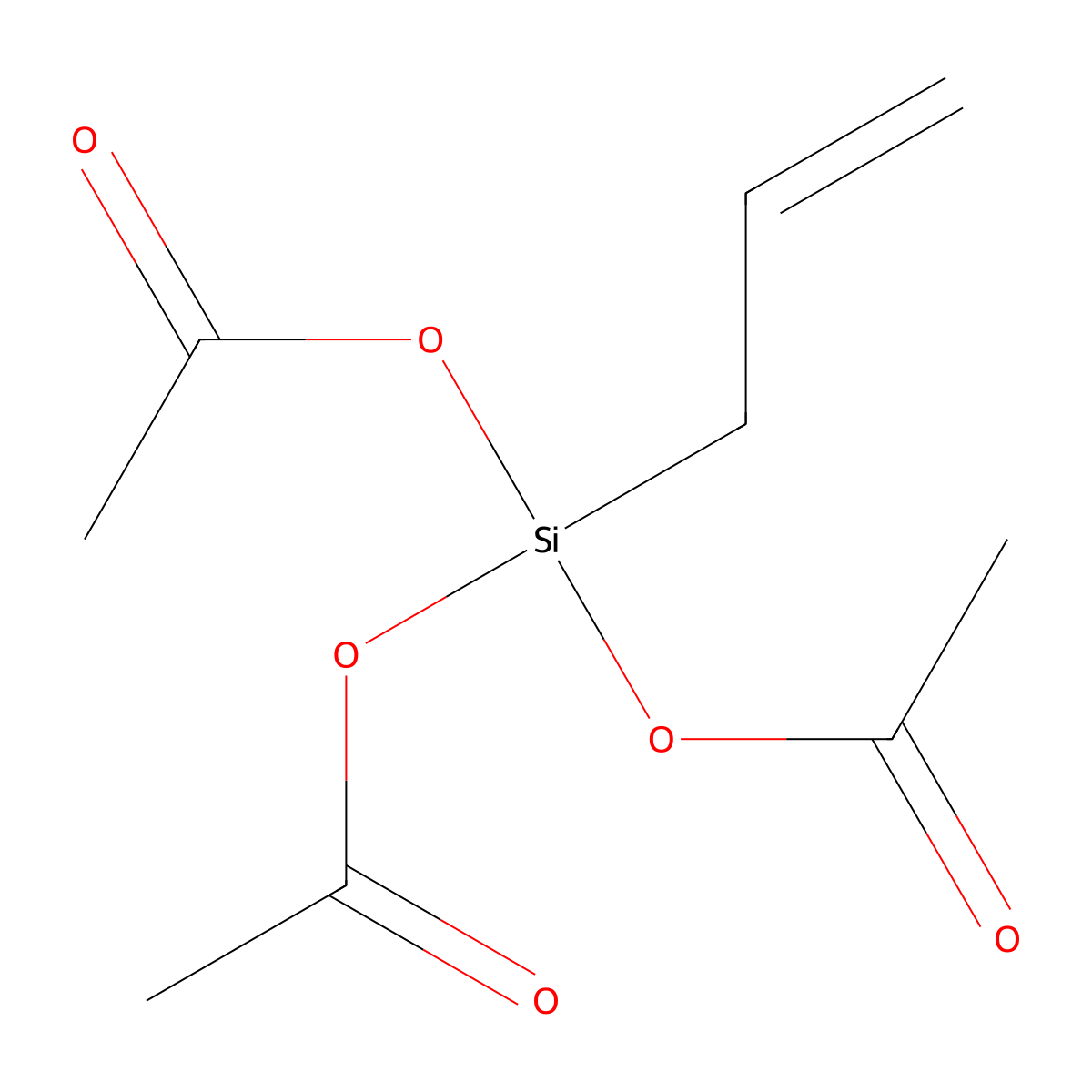 Allyltriacetoxysilane molecular structure, CAS 5929-71-5