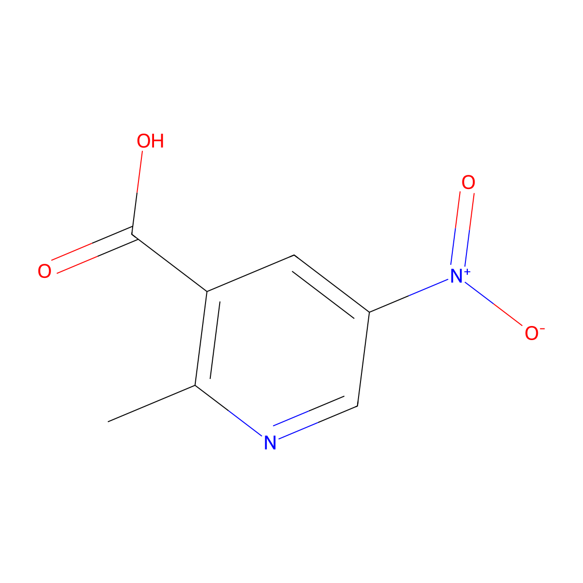 2-Methyl-5-nitropyridine-3-carboxylic acid molecular structure, CAS 59290-81-2