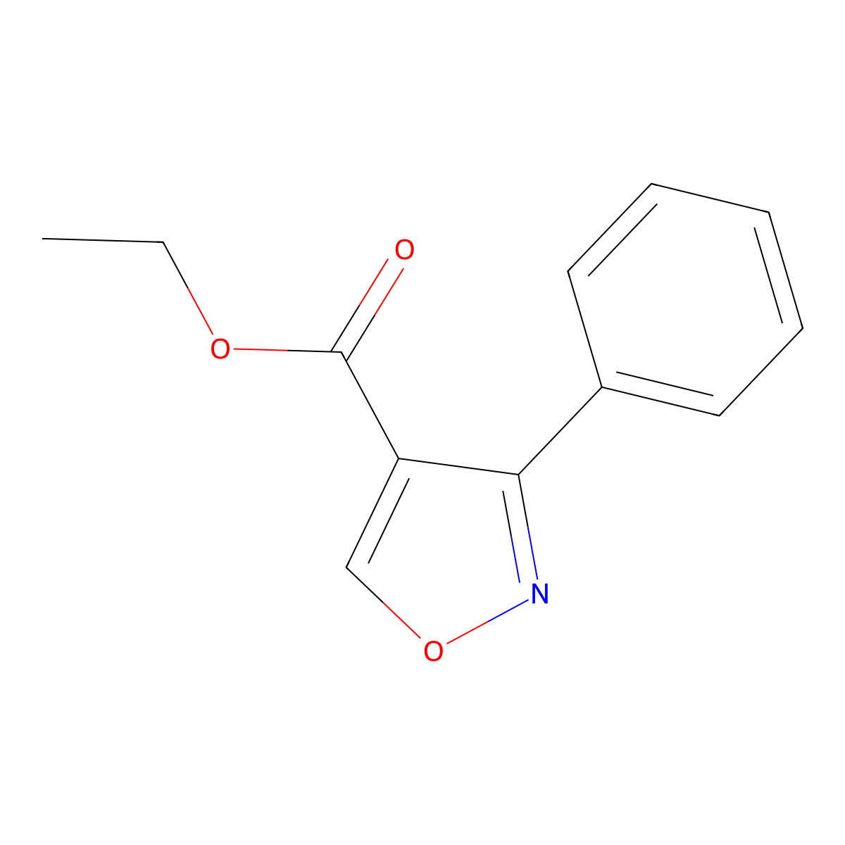 Ethyl 3-phenyl-1,2-oxazole-4-carboxylate molecular structure, CAS 59291-72-4