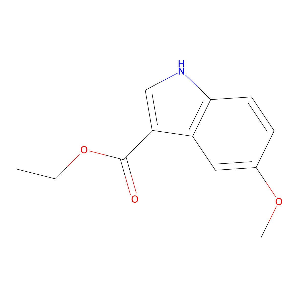 Ethyl 5-methoxy-1H-indole-3-carboxylate molecular structure, CAS 59292-36-3