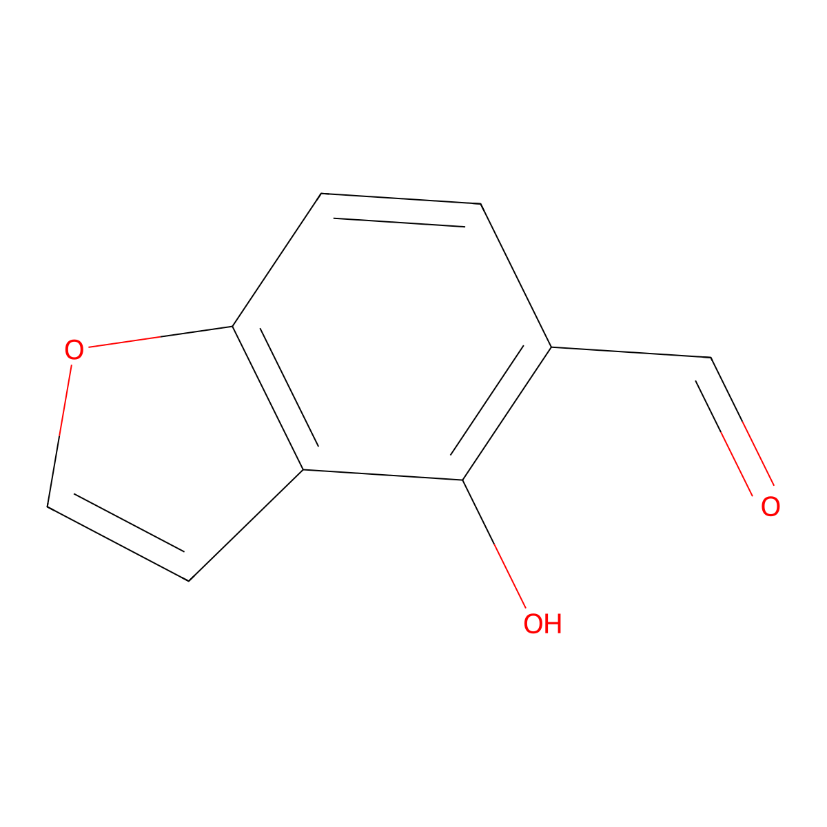 4-Hydroxy-1-benzofuran-5-carbaldehyde molecular structure, CAS 59292-71-6