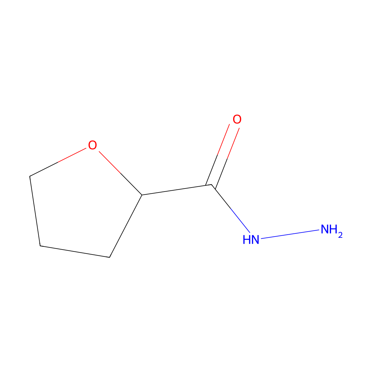 Oxolane-2-carbohydrazide molecular structure, CAS 59293-11-7