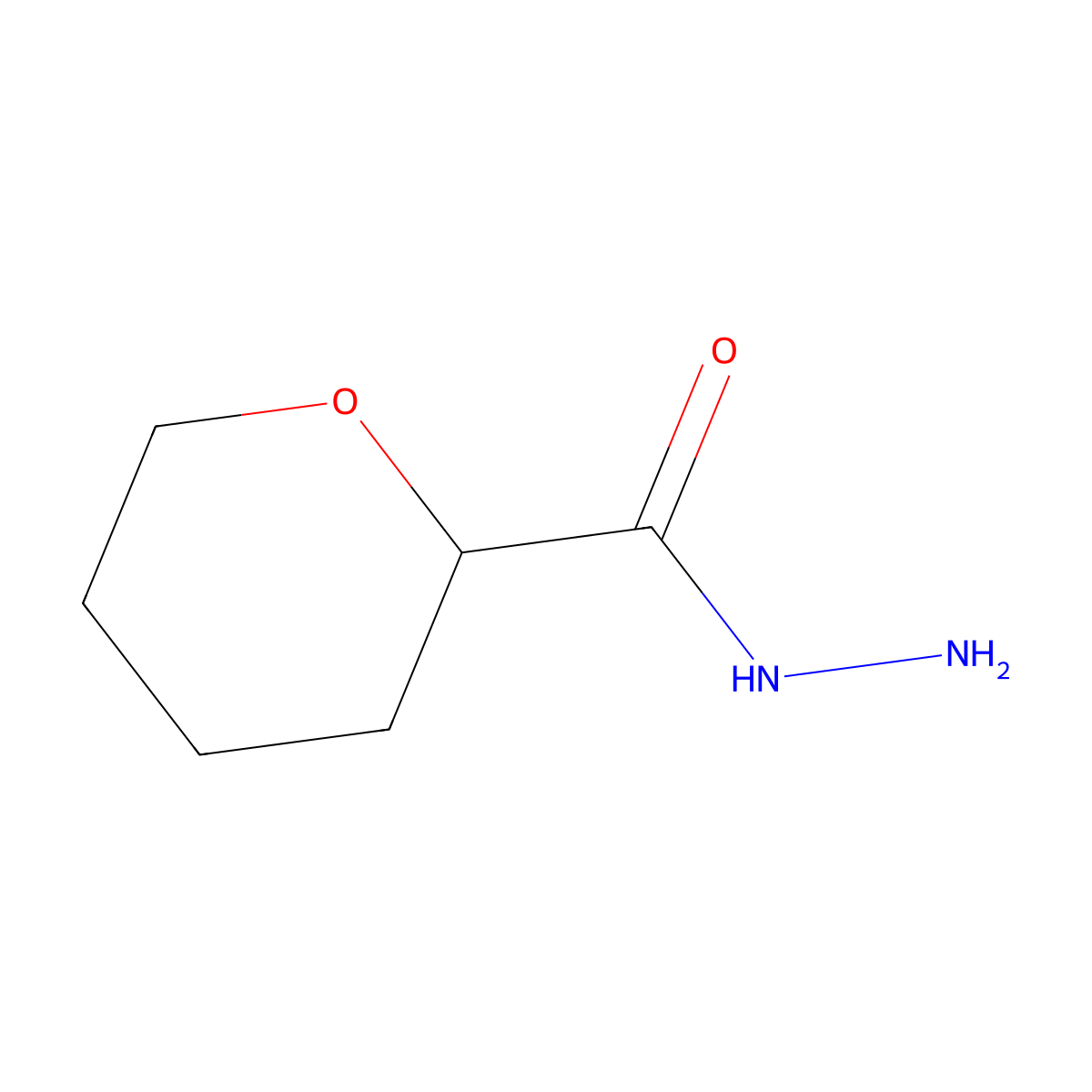 Oxane-2-carbohydrazide molecular structure, CAS 59293-14-0