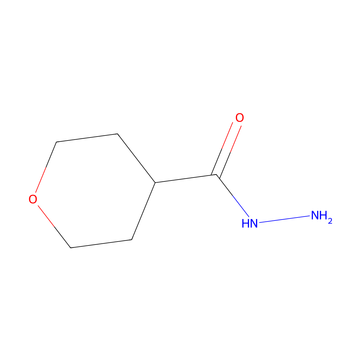 Oxane-4-carbohydrazide molecular structure, CAS 59293-18-4