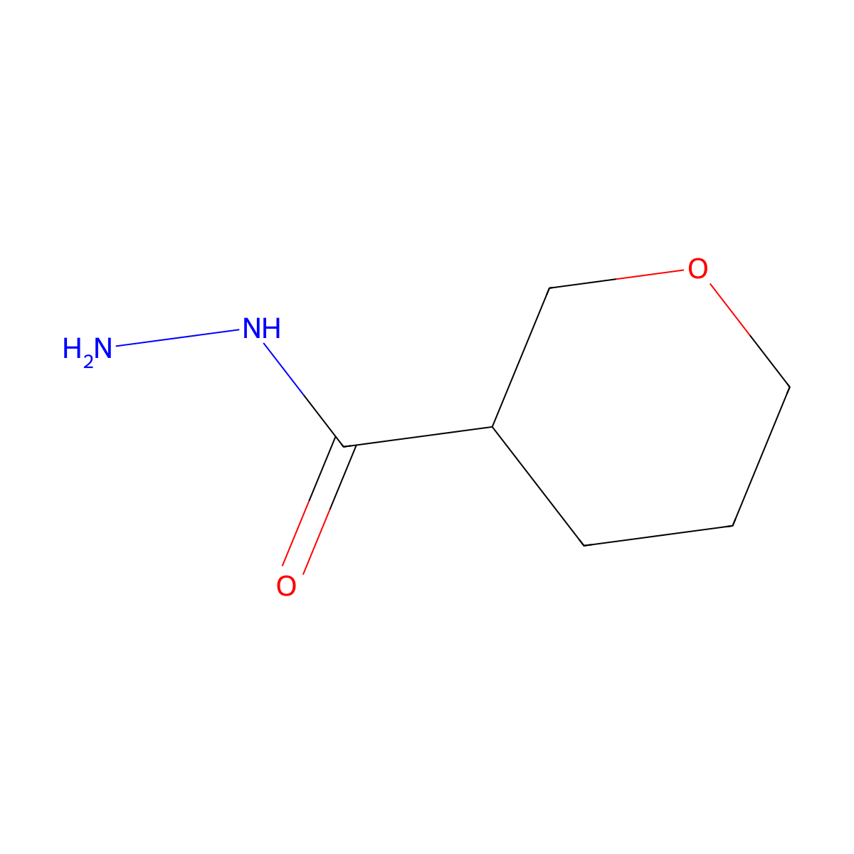 Oxane-3-carbohydrazide molecular structure, CAS 59293-33-3