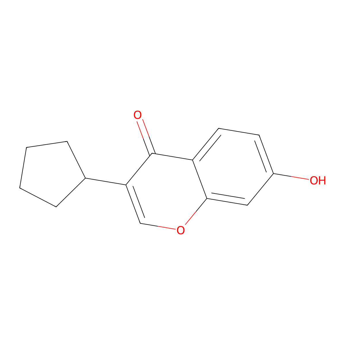 3-cyclopentyl-7-hydroxy-4H-chromen-4-one molecular structure, CAS 59297-07-3