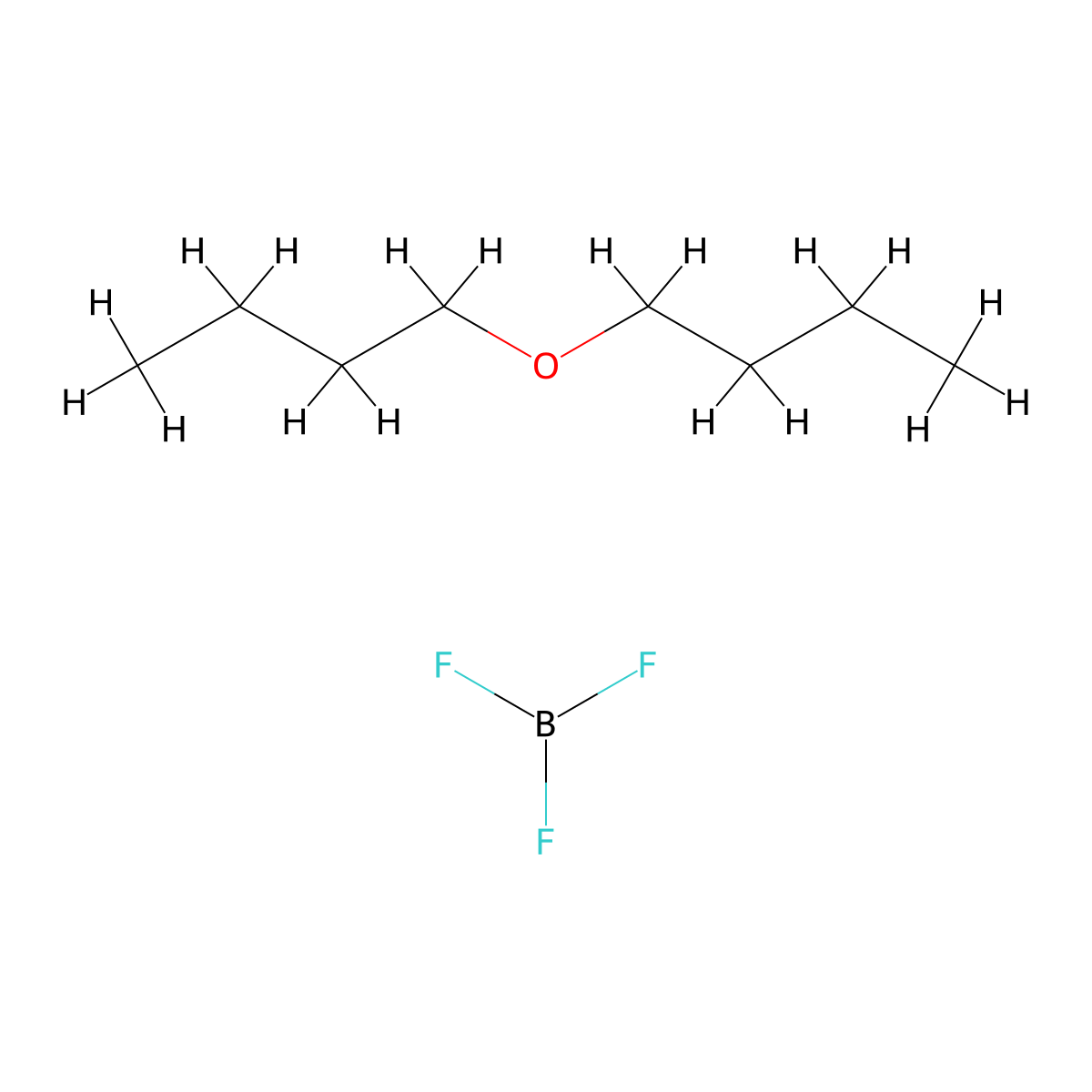 Boron, trifluoro(1,1'-oxybis(butane))-, (T-4)- molecular structure, CAS 593-04-4