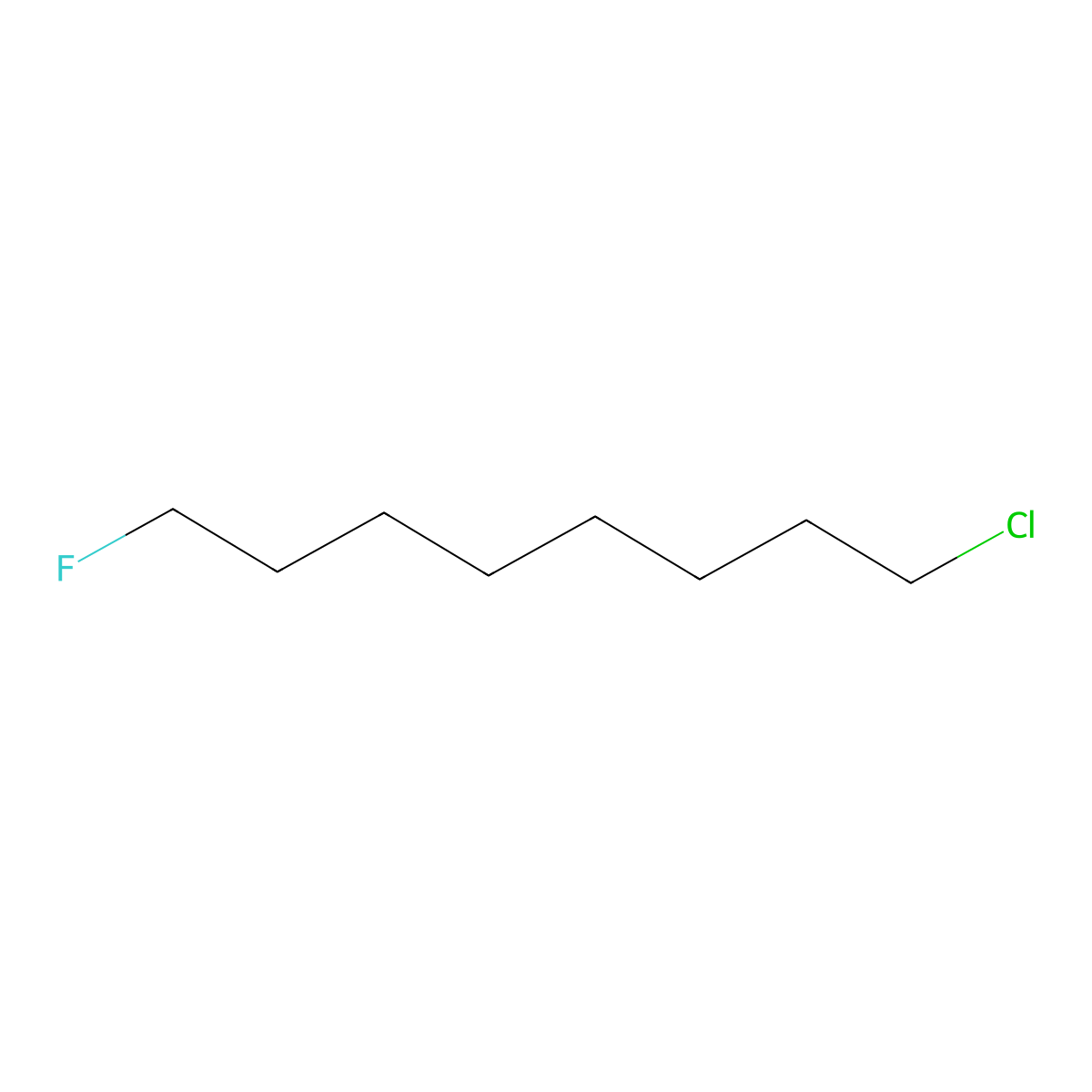 Octane, 1-chloro-8-fluoro- molecular structure, CAS 593-14-6