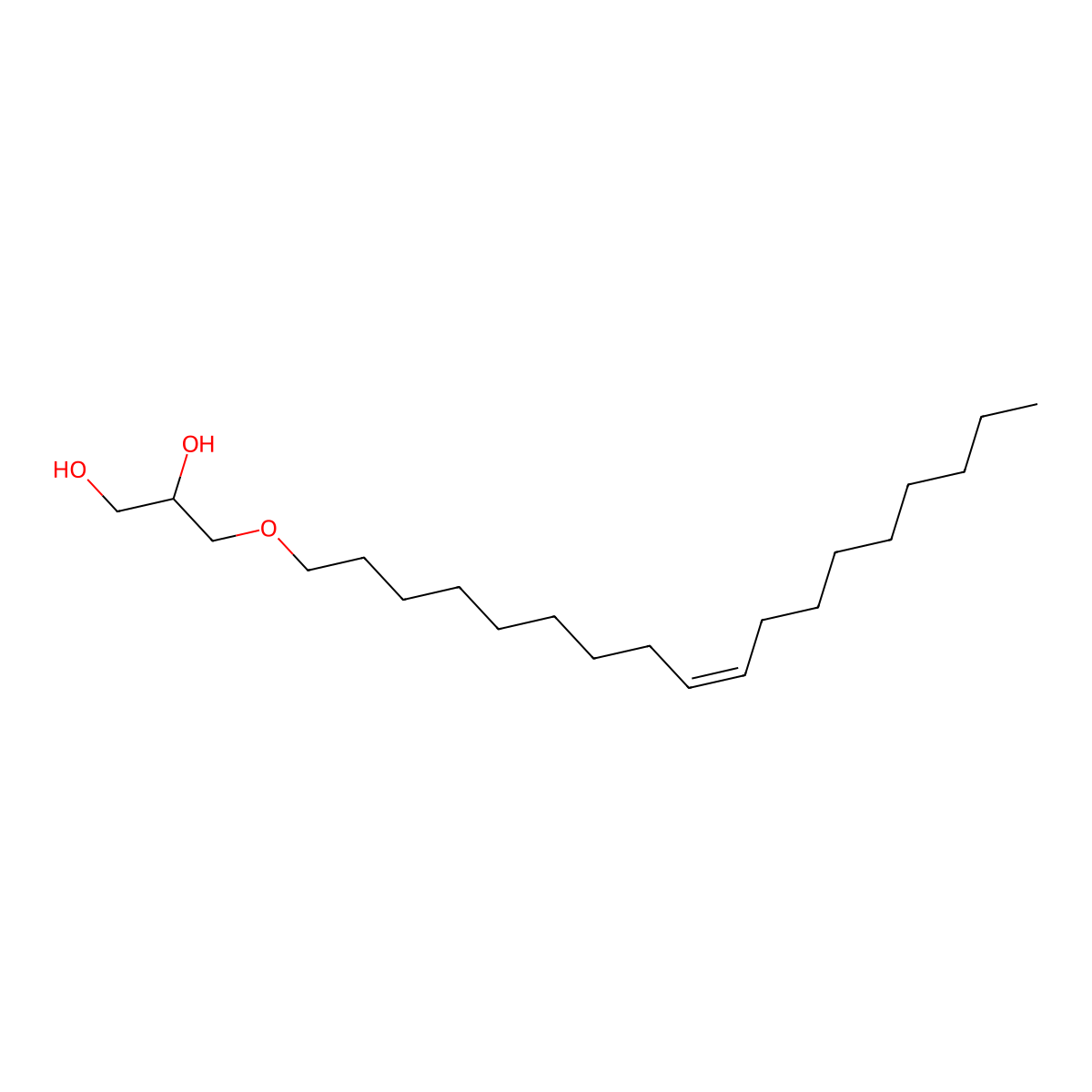Selachyl alcohol molecular structure, CAS 593-31-7