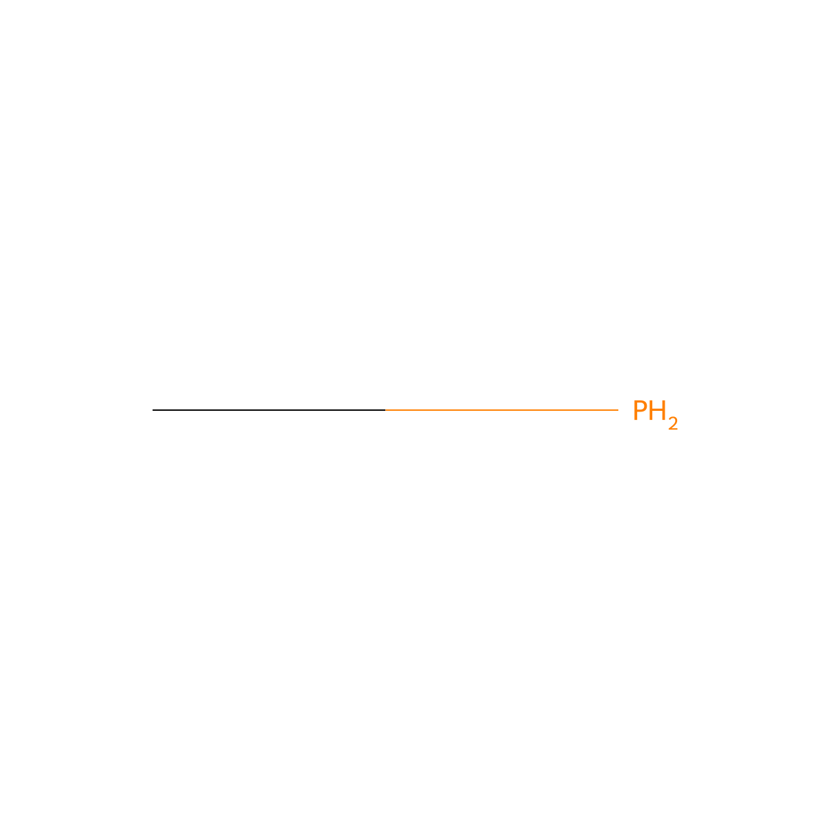 Methylphosphine molecular structure, CAS 593-54-4