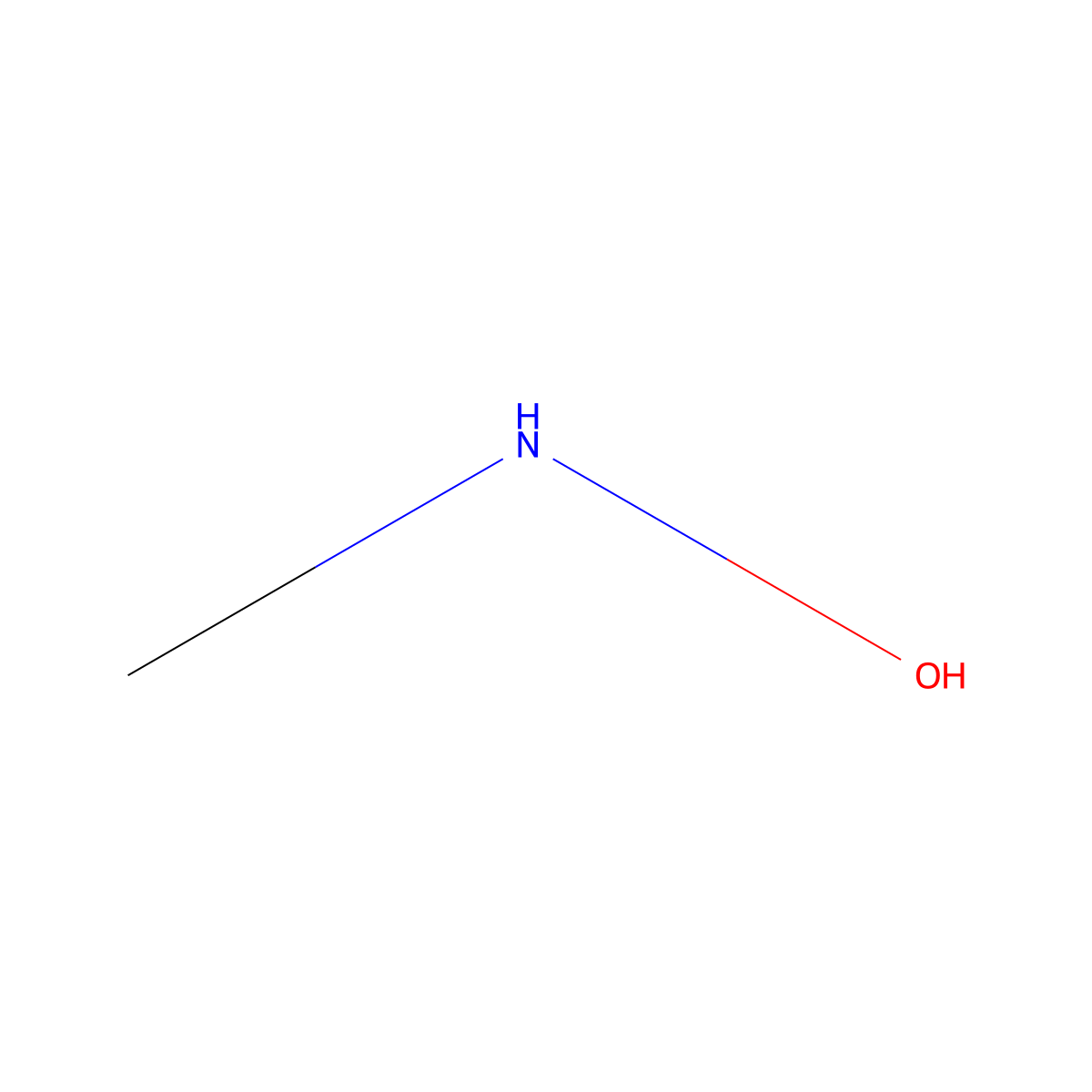 Methylhydroxylamine molecular structure, CAS 593-77-1