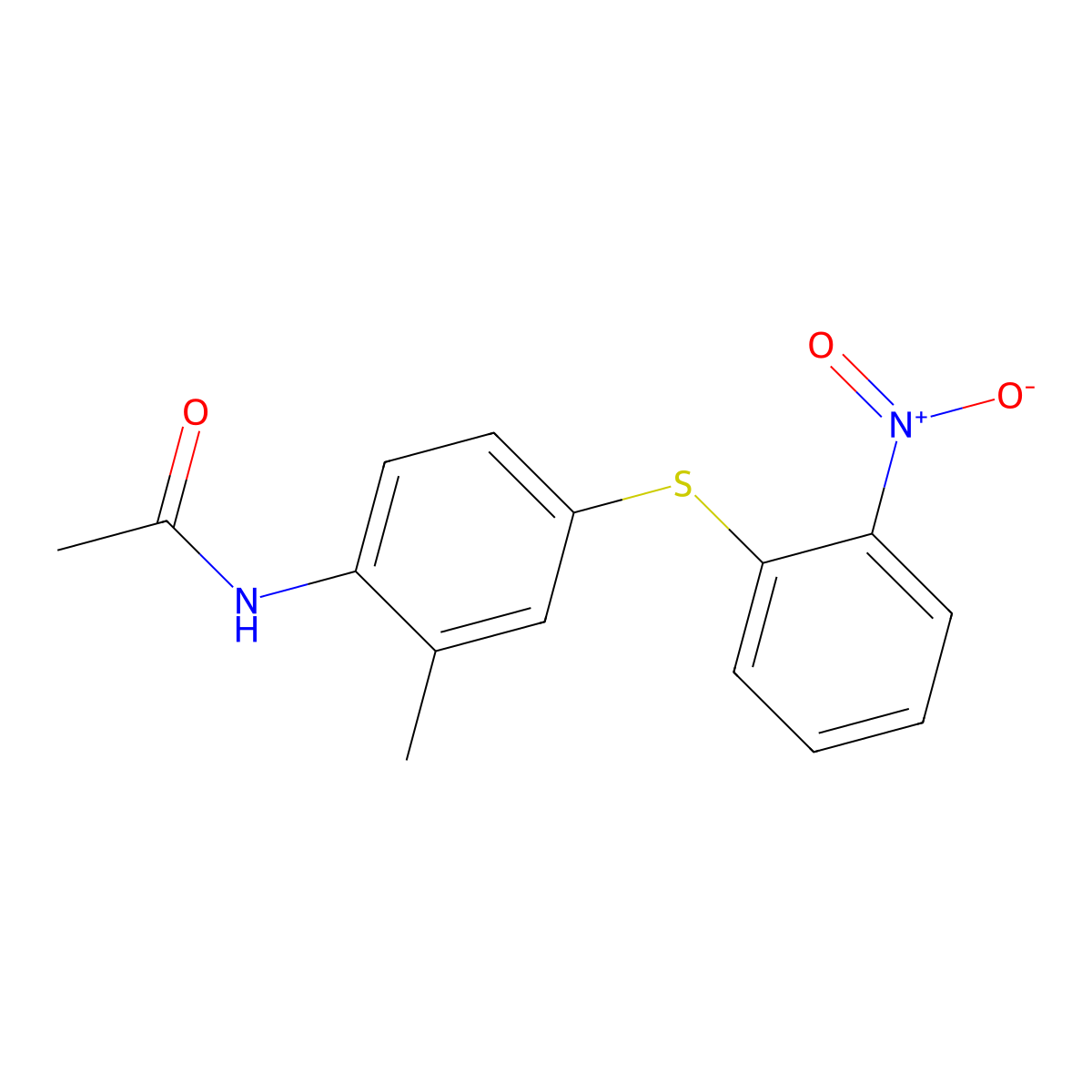 N-{2-Methyl-4-[(2-nitrophenyl)sulfanyl]phenyl}acetamide molecular structure, CAS 5930-37-0