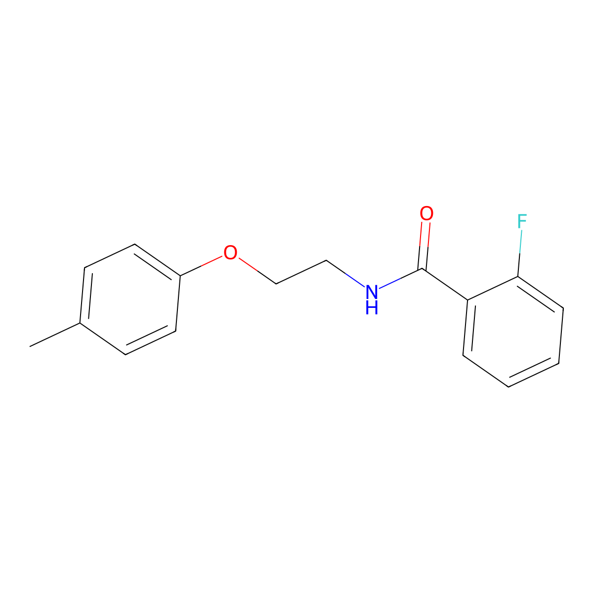 2-fluoro-N-[2-(4-methylphenoxy)ethyl]benzamide molecular structure, CAS 5930-70-1