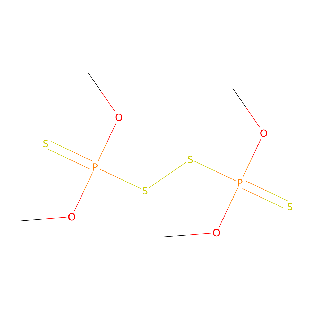Thioperoxydiphosphoric acid ([(HO)2P(S)]2S2), OP,OP,OP',OP'-tetramethyl ester molecular structure, CAS 5930-71-2