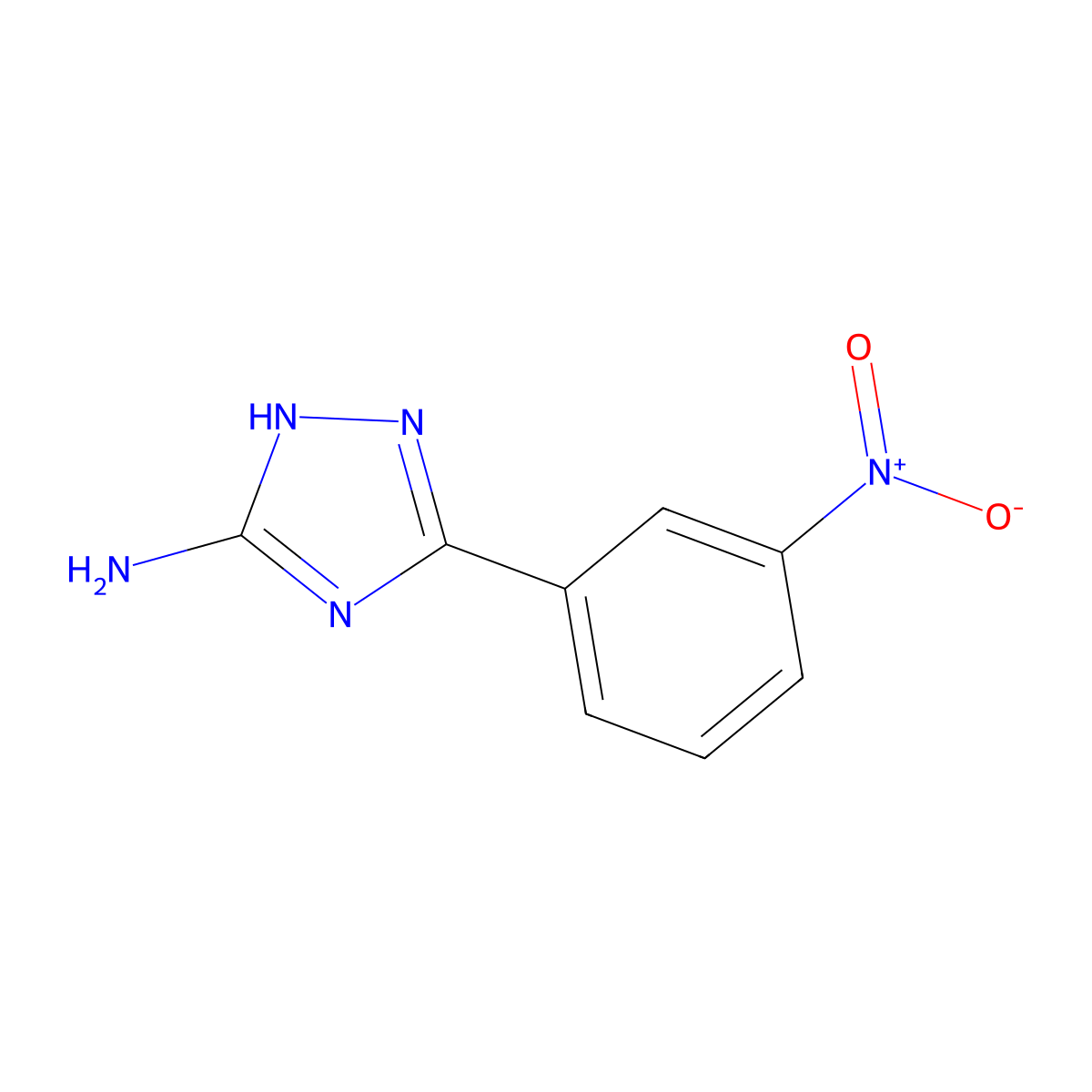 5-(3-Nitrophenyl)-1H-1,2,4-triazol-3-amine molecular structure, CAS 59301-20-1