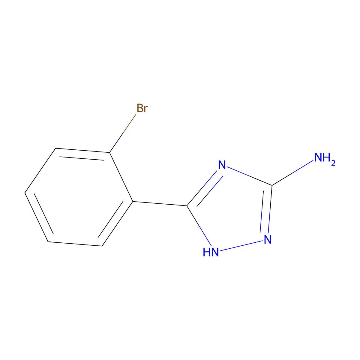 5-(2-bromophenyl)-4H-1,2,4-triazol-3-amine molecular structure, CAS 59301-25-6