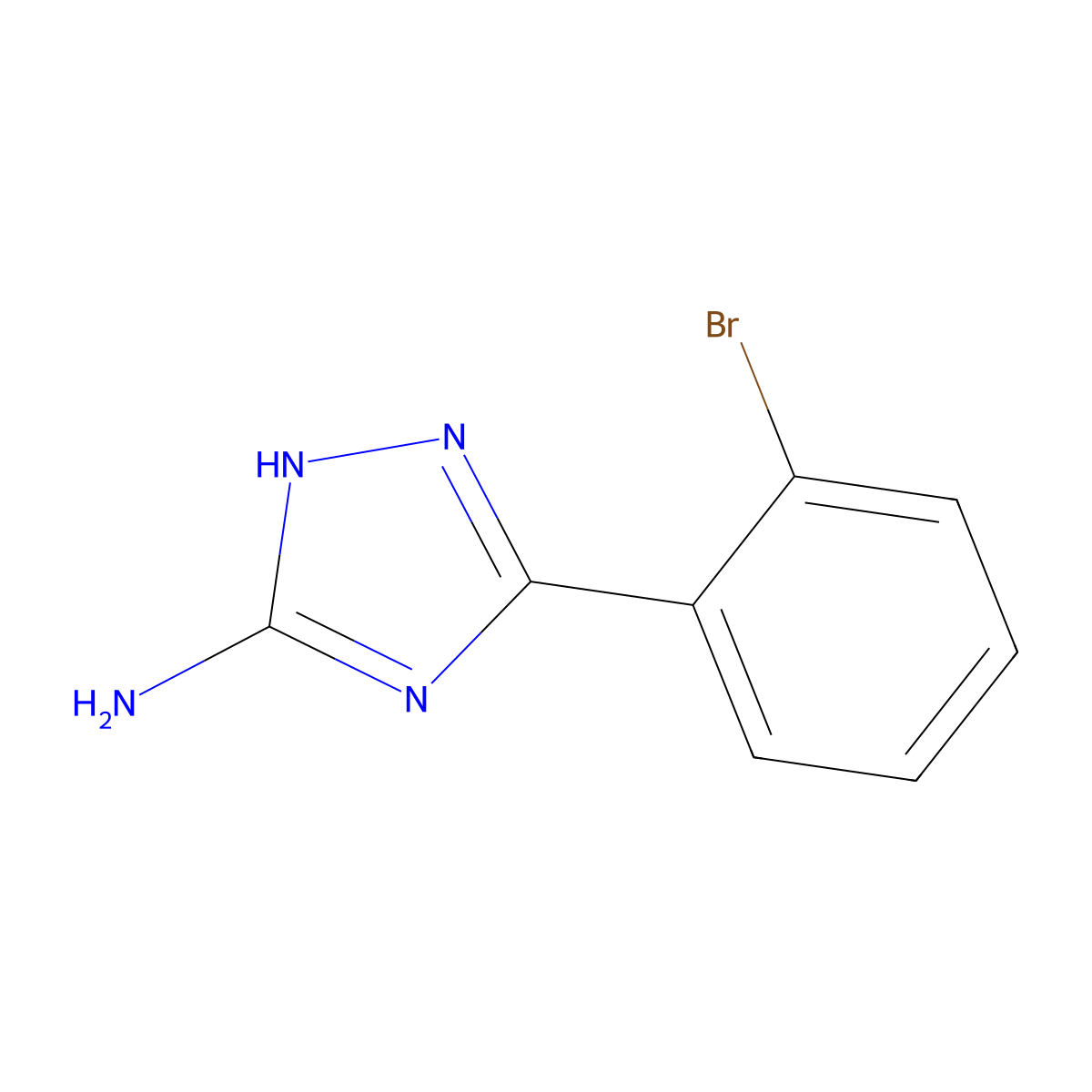 5-(2-bromophenyl)-4H-1,2,4-triazol-3-amine molecular structure, CAS 59301-25-6