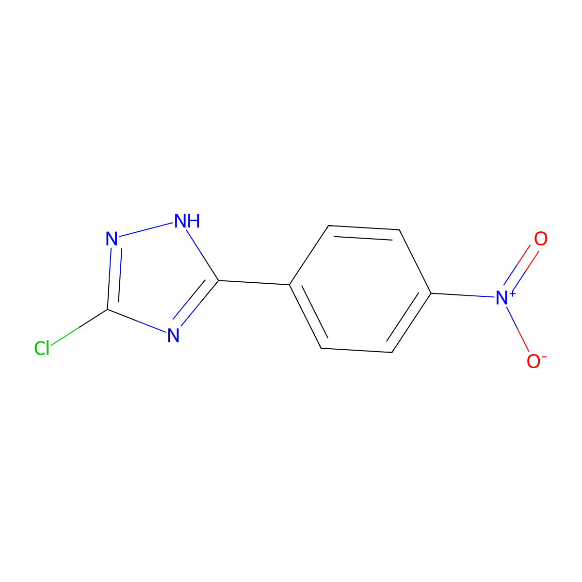3-chloro-5-(4-nitrophenyl)-1H-1,2,4-triazole molecular structure, CAS 59301-27-8