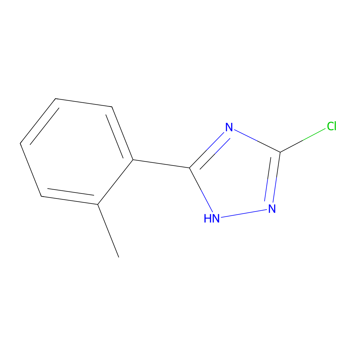 3-chloro-5-(o-tolyl)-1H-1,2,4-triazole molecular structure, CAS 59301-29-0