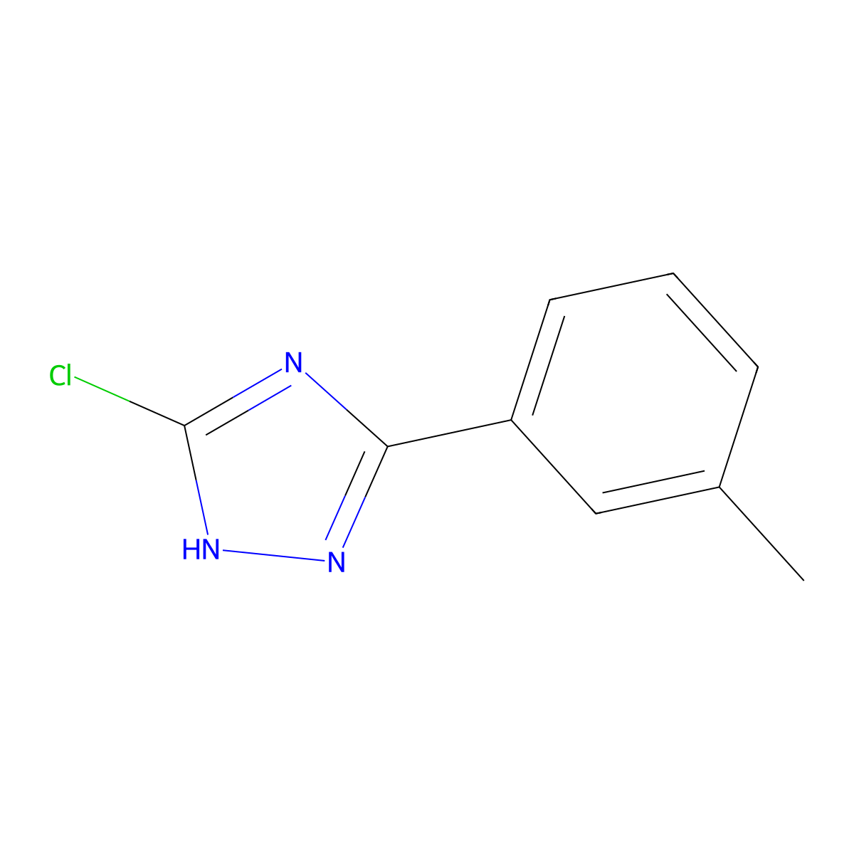 5-chloro-3-(3-methylphenyl)-1H-1,2,4-triazole molecular structure, CAS 59301-30-3