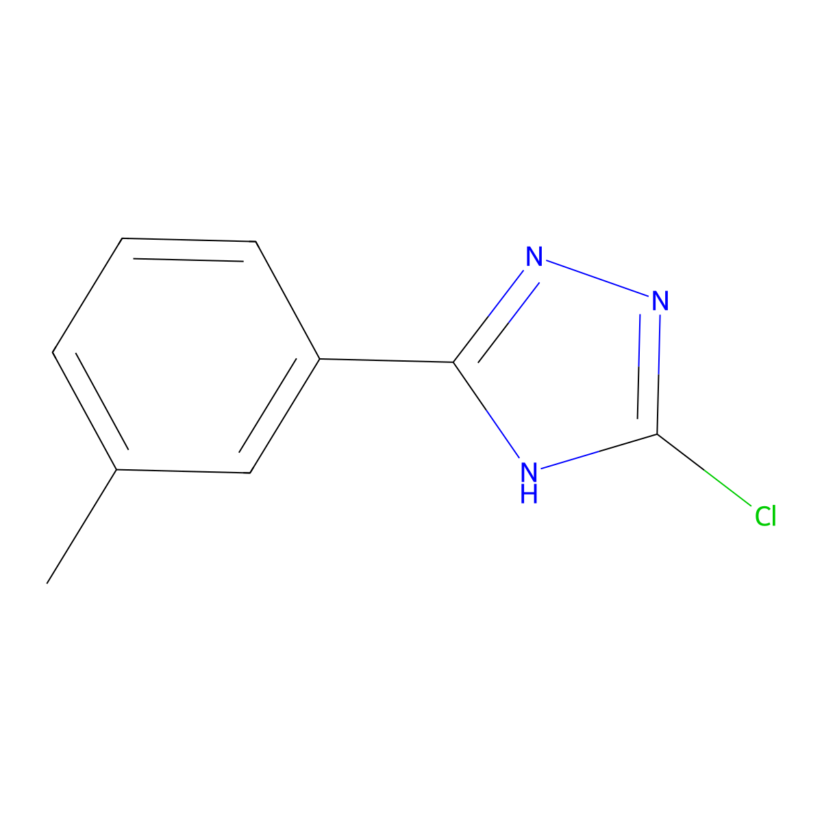 5-chloro-3-(3-methylphenyl)-1H-1,2,4-triazole molecular structure, CAS 59301-30-3