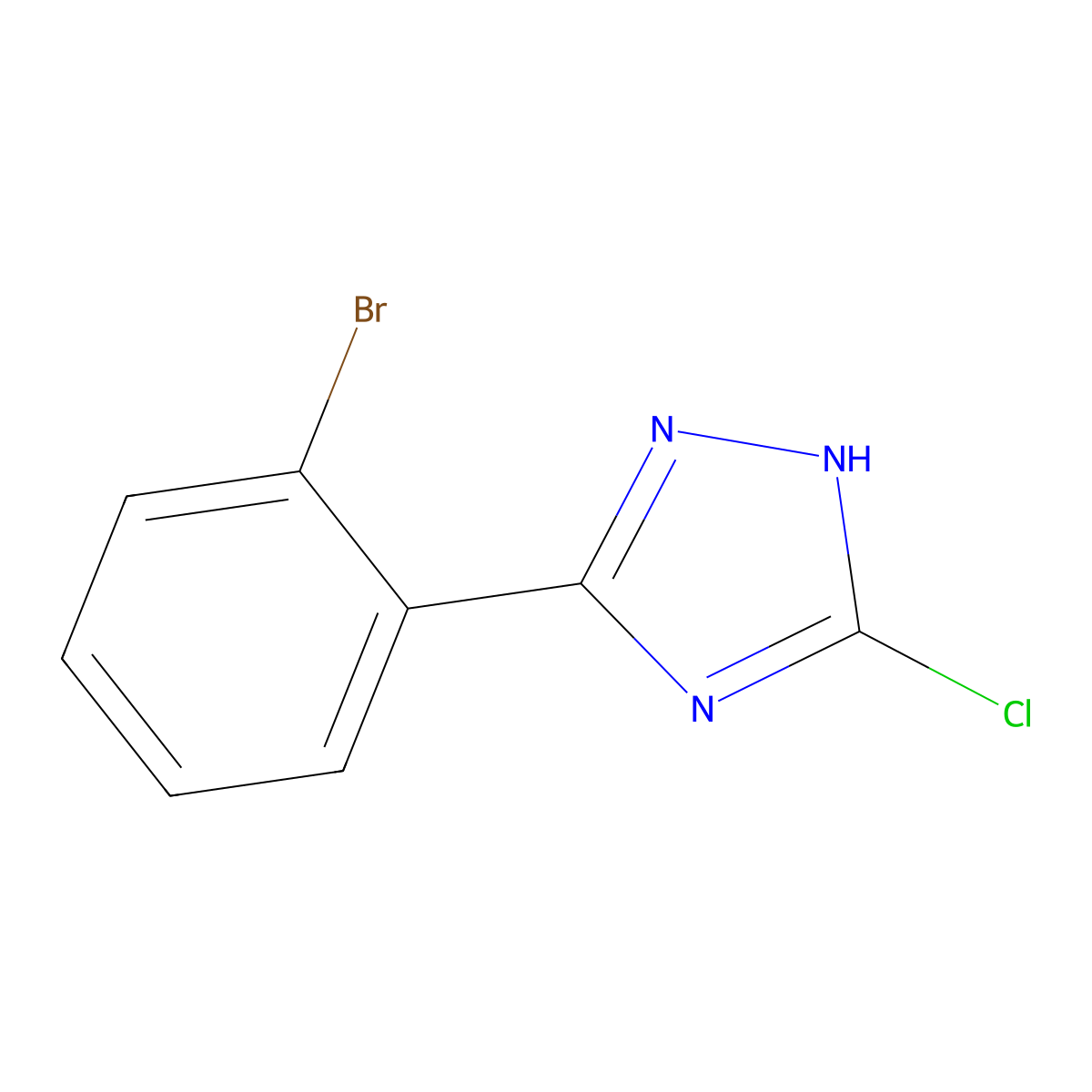5-(2-bromophenyl)-3-chloro-1H-1,2,4-triazole molecular structure, CAS 59301-32-5