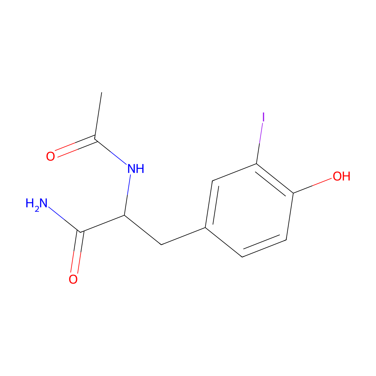 N-Acetyl-3-iodo-L-tyrosine Amide molecular structure, CAS 59302-19-1