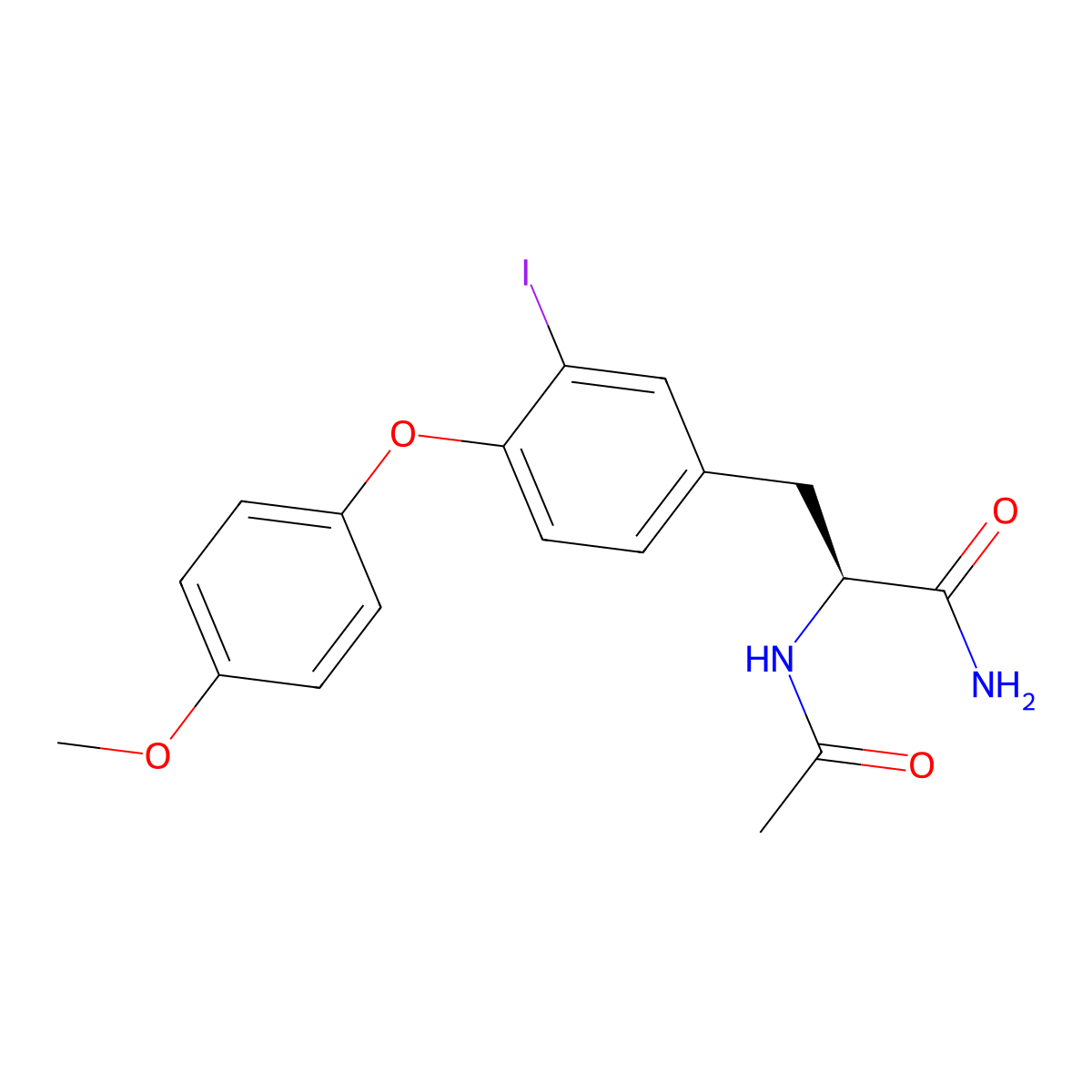 N-Acetyl-3-iodo-4-(4-methoxyphenoxy)-L-phenylalanine Amide molecular structure, CAS 59302-20-4