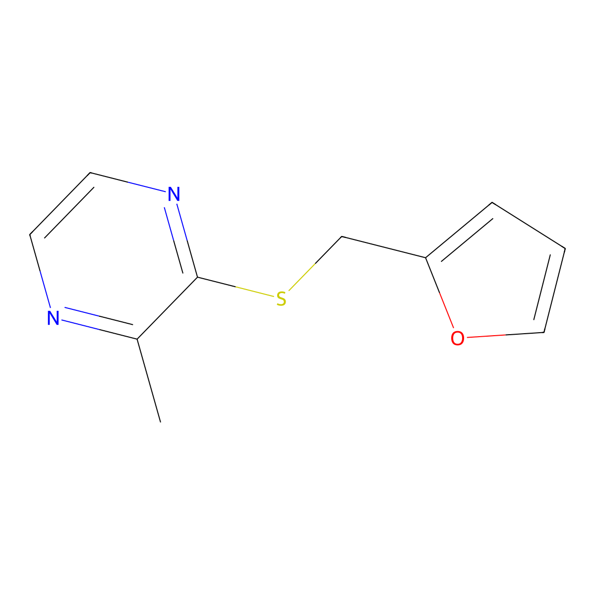 2-Methyl-3-(furfurylthio)pyrazine molecular structure, CAS 59303-07-0