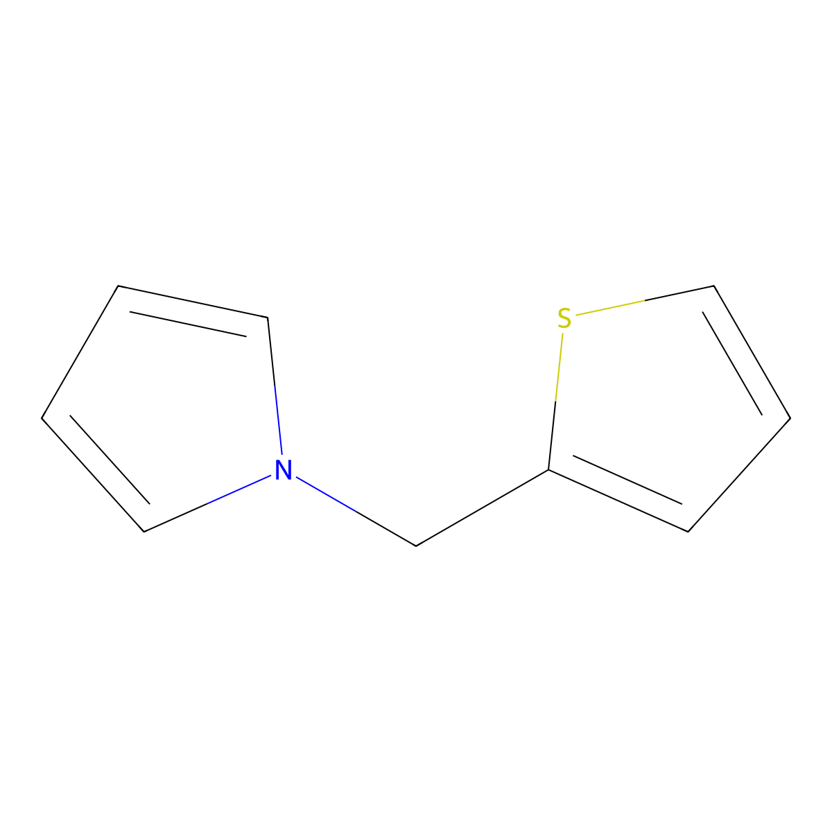 1-((thiophen-2-yl)methyl)-1H-pyrrole molecular structure, CAS 59303-11-6
