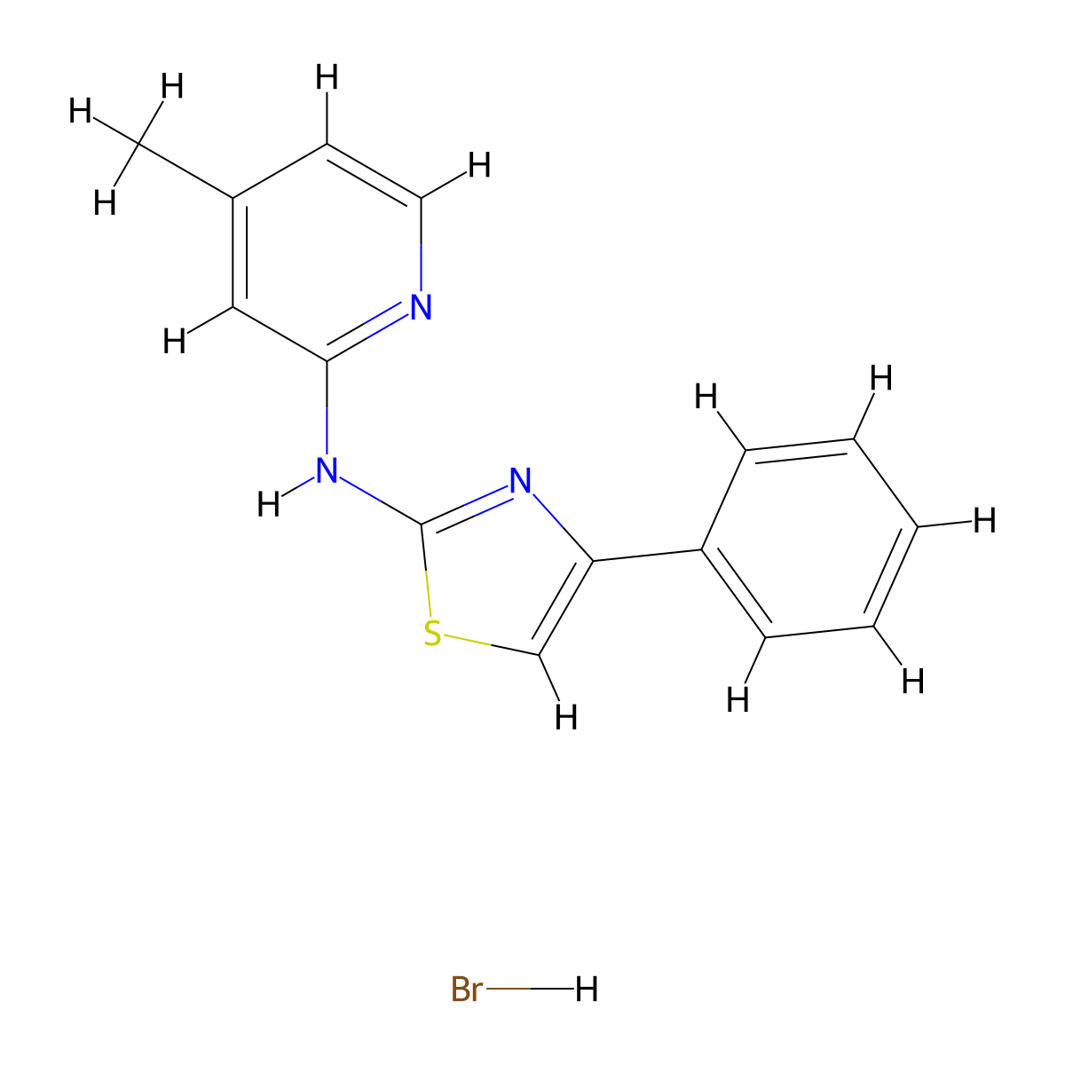 (4-Methyl-pyridin-2-yl)-(4-phenyl-thiazol-2-yl)-amine molecular structure, CAS 5931-29-3