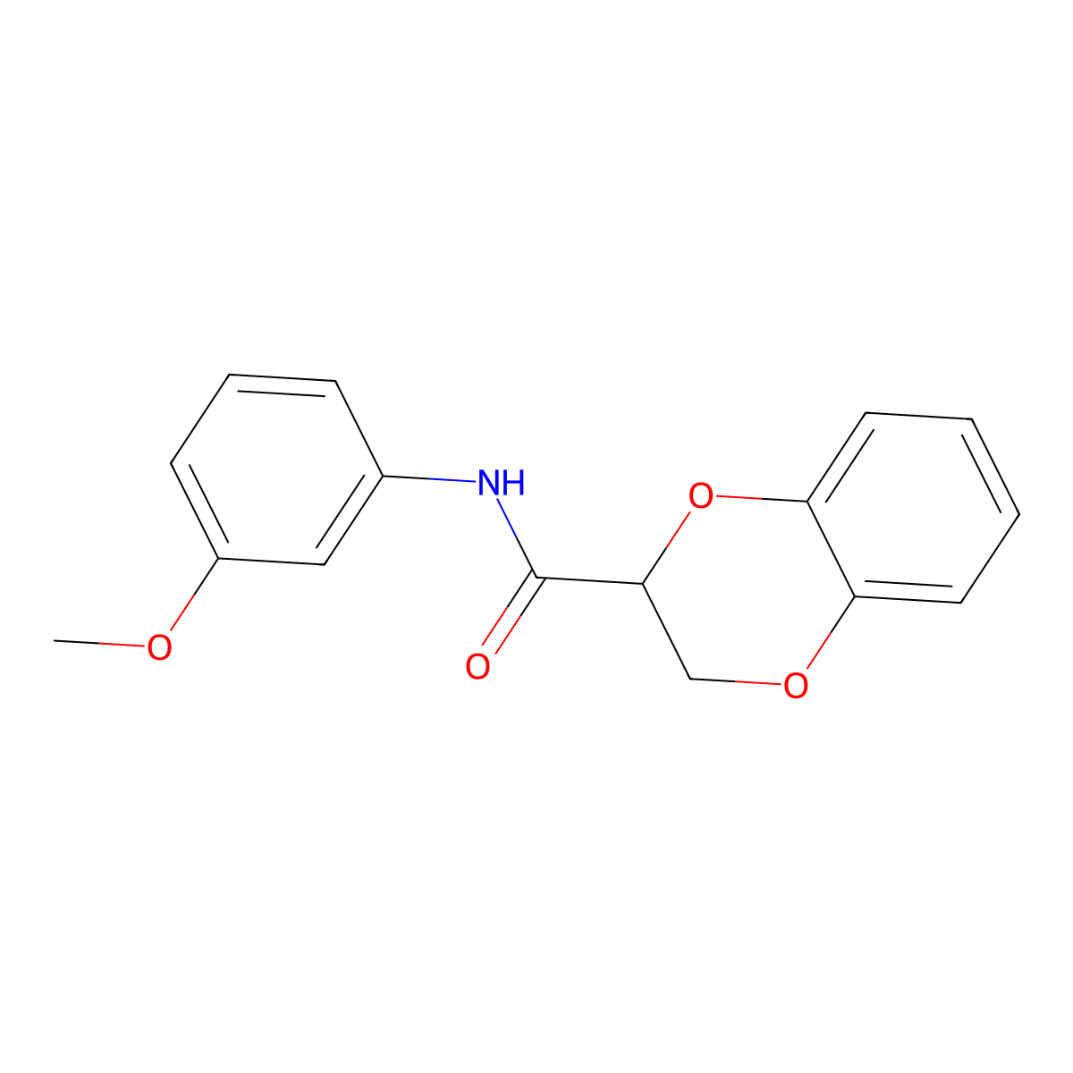 N-(3-methoxyphenyl)-2,3-dihydro-1,4-benzodioxine-2-carboxamide molecular structure, CAS 5931-46-4