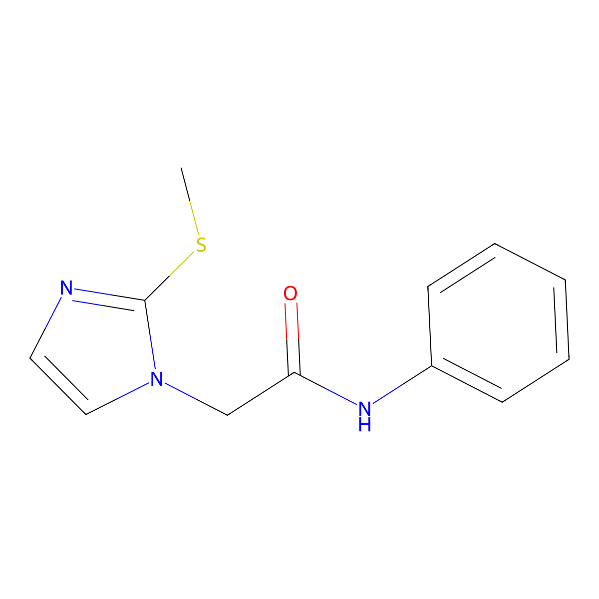 2-[2-(methylsulfanyl)-1H-imidazol-1-yl]-N-phenylacetamide molecular structure, CAS 5931-85-1
