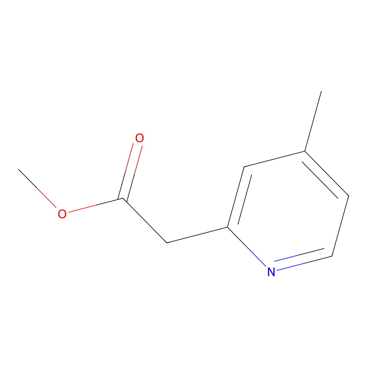Methyl 2-(4-methylpyridin-2-yl)acetate molecular structure, CAS 59310-39-3